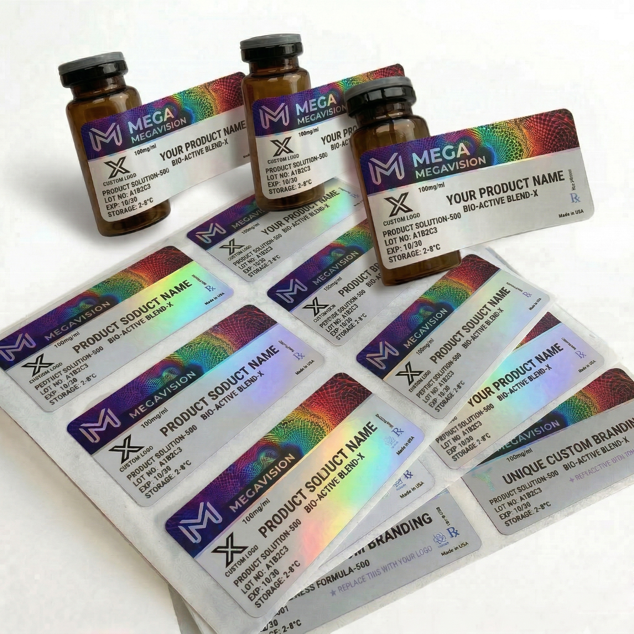 Latest company case about Laboratory Vial Labels – Holographic Effect Showcase