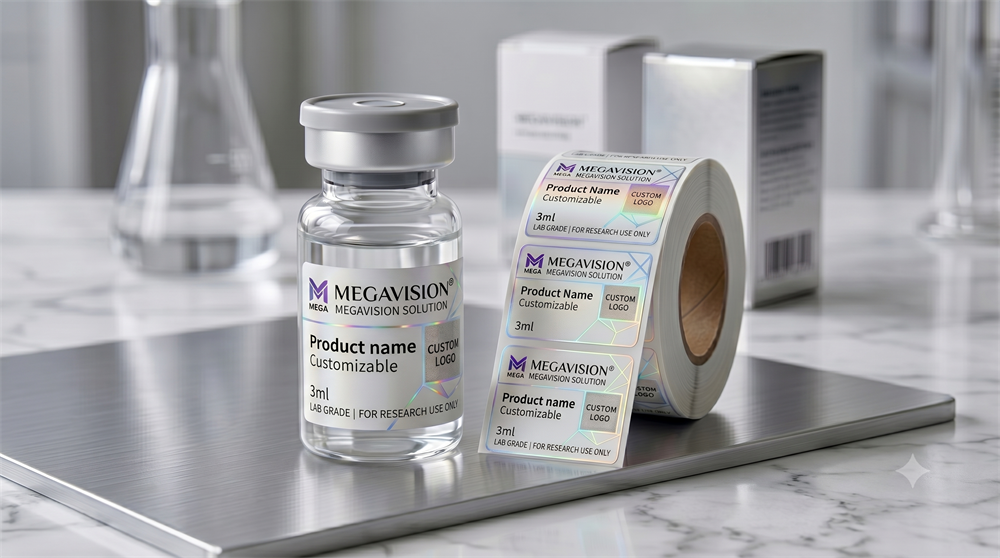 Latest company case about Holographic Effect Lab Vial Labels – Research Grade