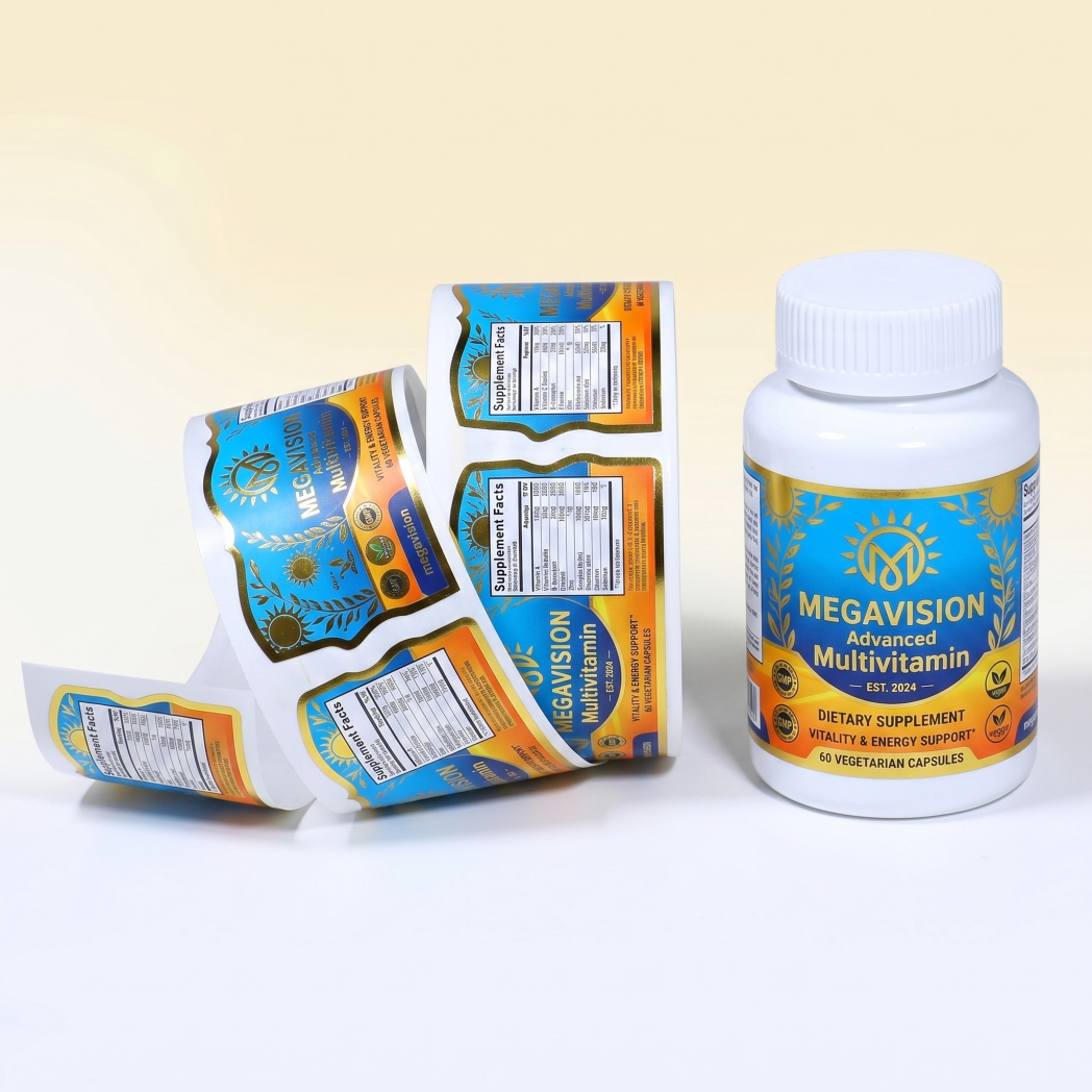 Latest company case about Synthetic Paper + Gold Foil – Multivitamin Supplement Label