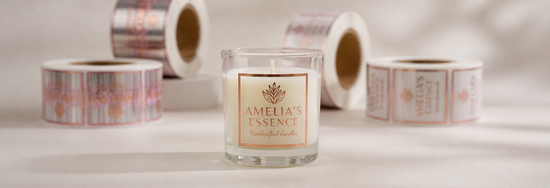 Latest company case about Transparent Candle Labels – Elegant Rose Gold Packaging Case