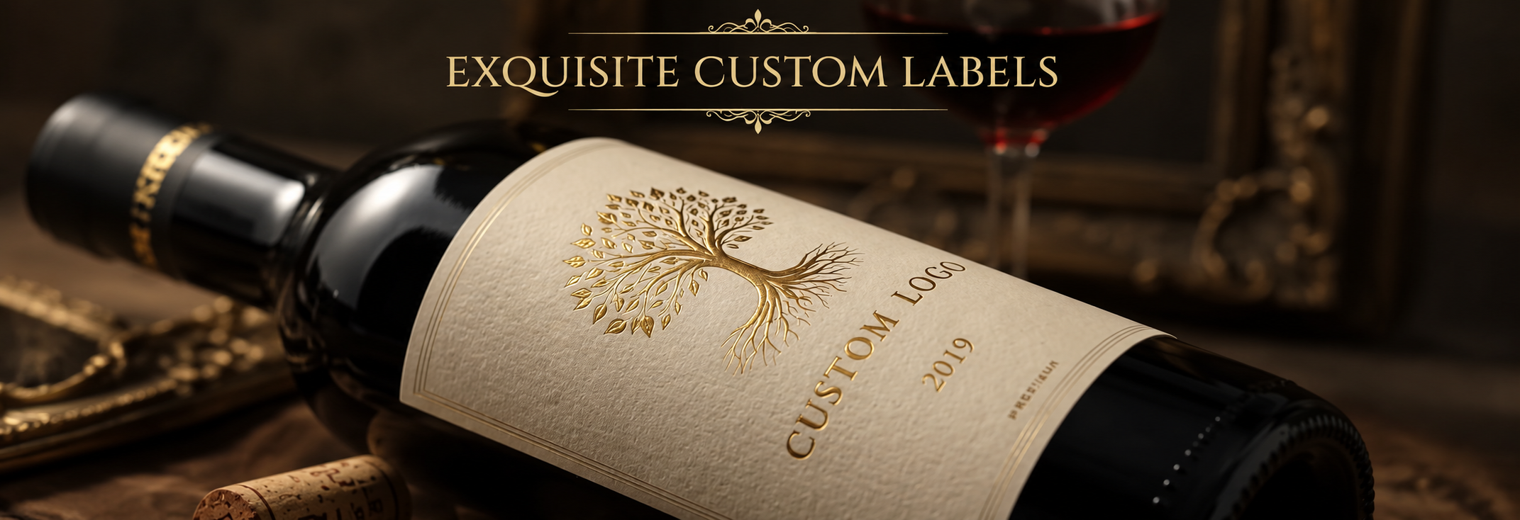 Latest company case about Gold Foil Embossed Tree Wine Labels for Premium Textured Paper Packaging
